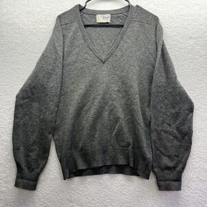 Pringle Sweater Mens 38/97 Gray Pure 100% Lambs Wool Made in Scotland Outdoor